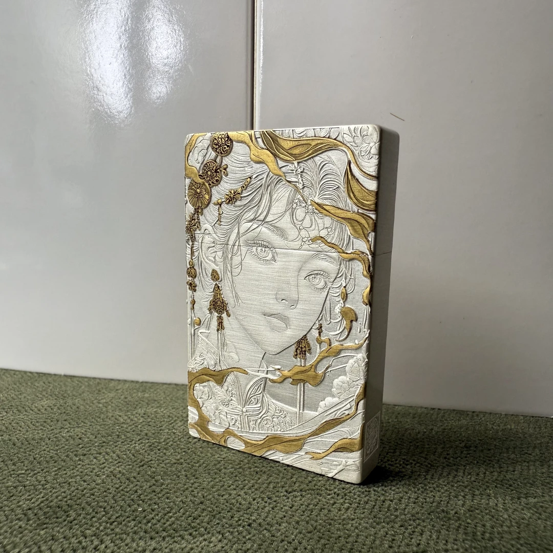 帕伽尼  镀银鎏金 双色  秋水伊人  一体机打火机