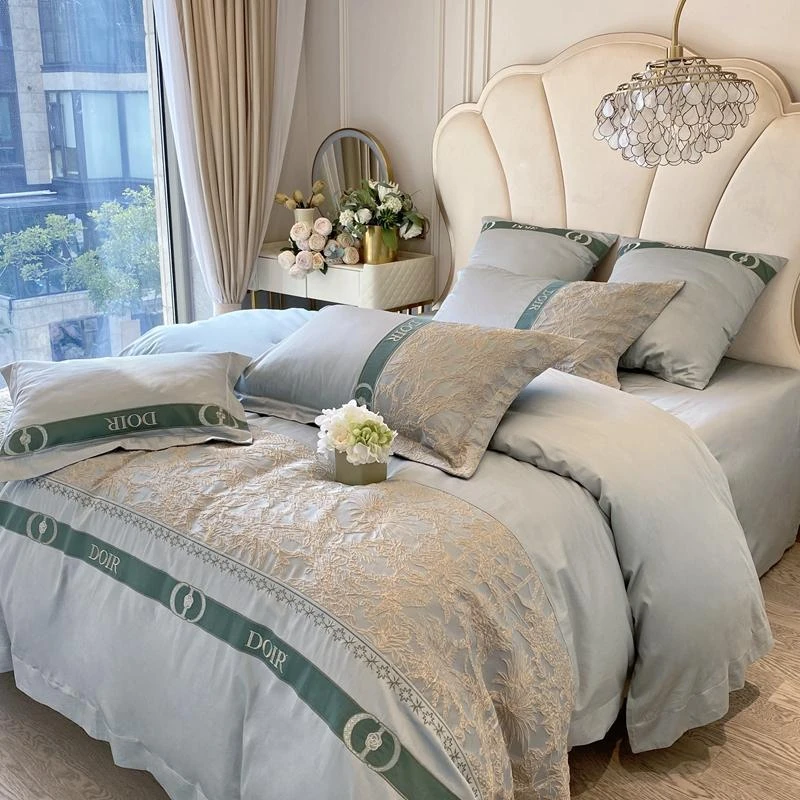 2025年新款亲肤棉磨毛浮雕刺绣纯棉四件套高级感被套床单床上用品