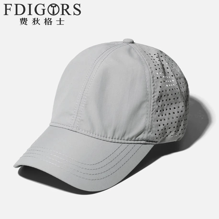 FDIGORS大头围帽子夏季男灰色户外钓鱼遮阳防晒登山帽运动棒球帽
