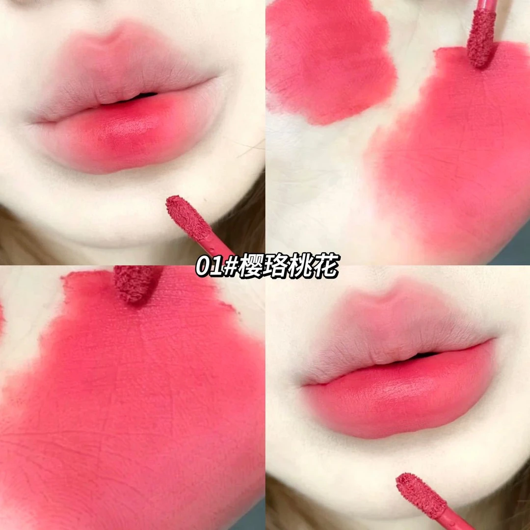 韩系嫩妹桃粉色水雾唇釉纯欲风御姐风日常百搭素颜显白氛围感彩妆