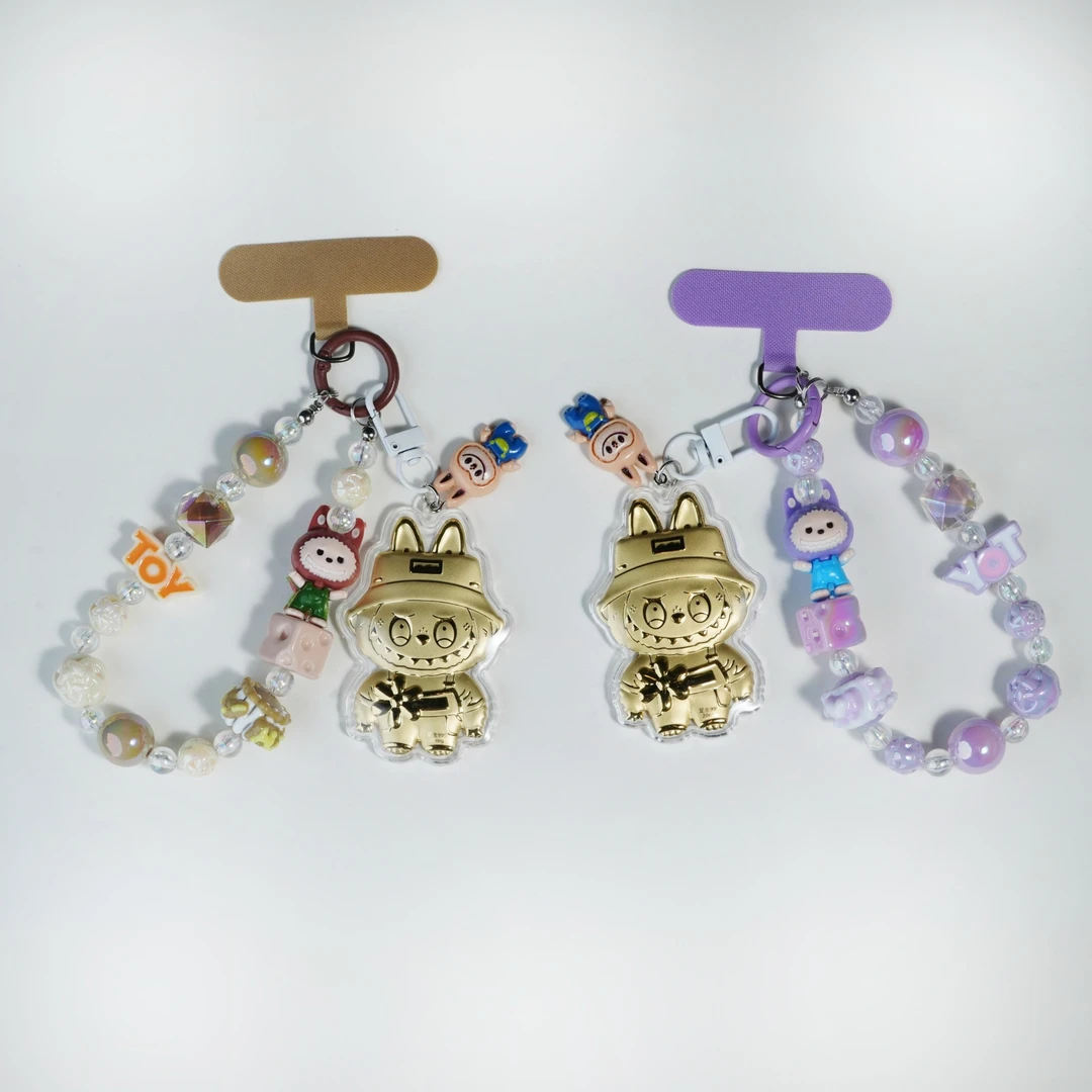 【顺顺利利】黄金999拉布布挂件 手机包挂可爱卡通片（多样性发货）