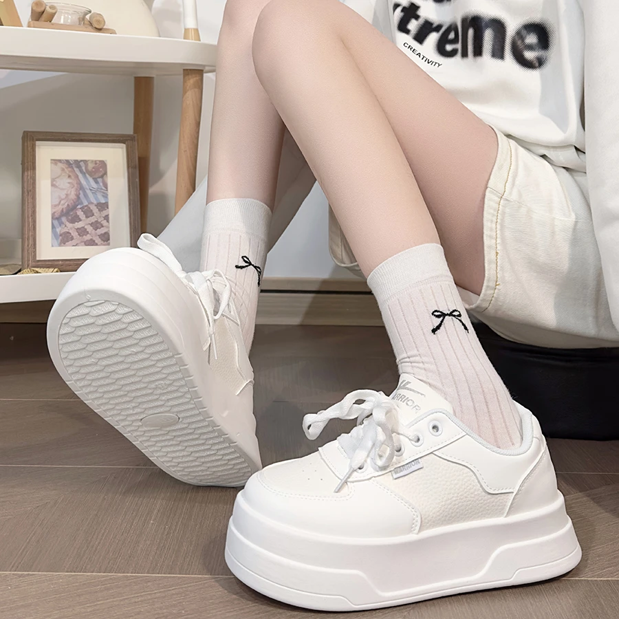 回力增高厚底板鞋女2025秋季新款百搭休闲鞋子通勤时尚小白鞋女款