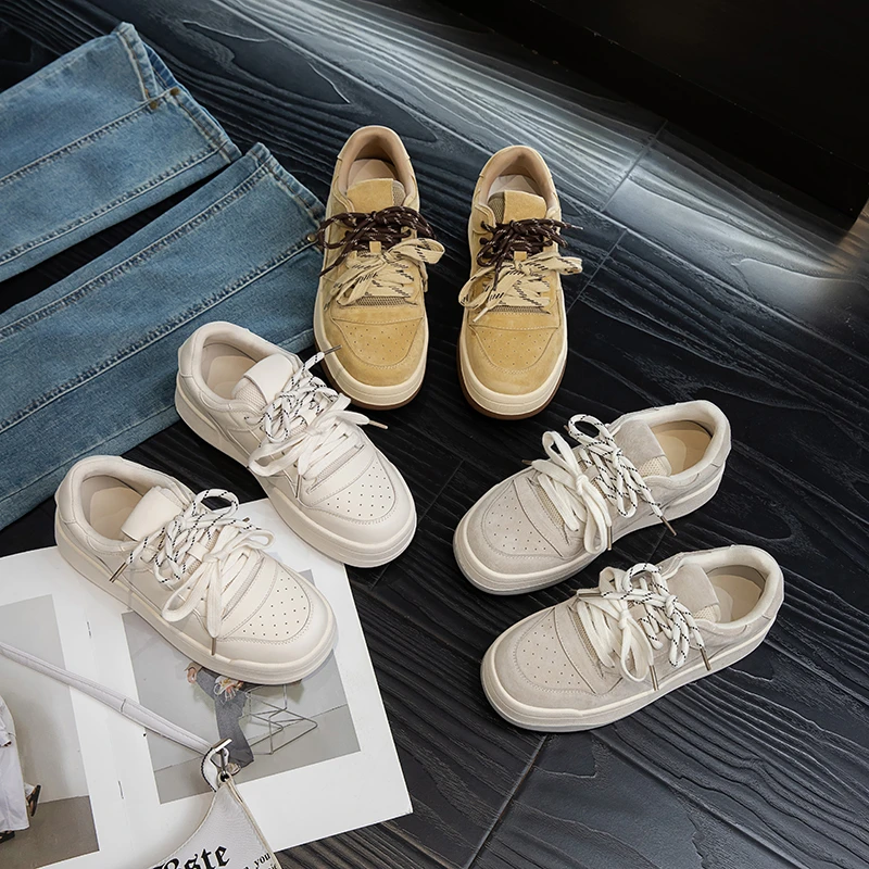 欧洲站厚底松糕小白鞋女2025春季新款超火轻便小个子增高休闲板鞋
