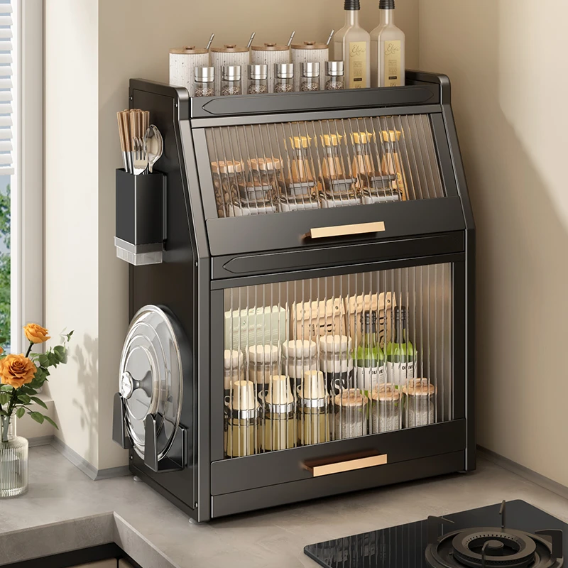 德国厨房调料置物架家用多功能台面带盖子调味罐架油盐酱醋调味品