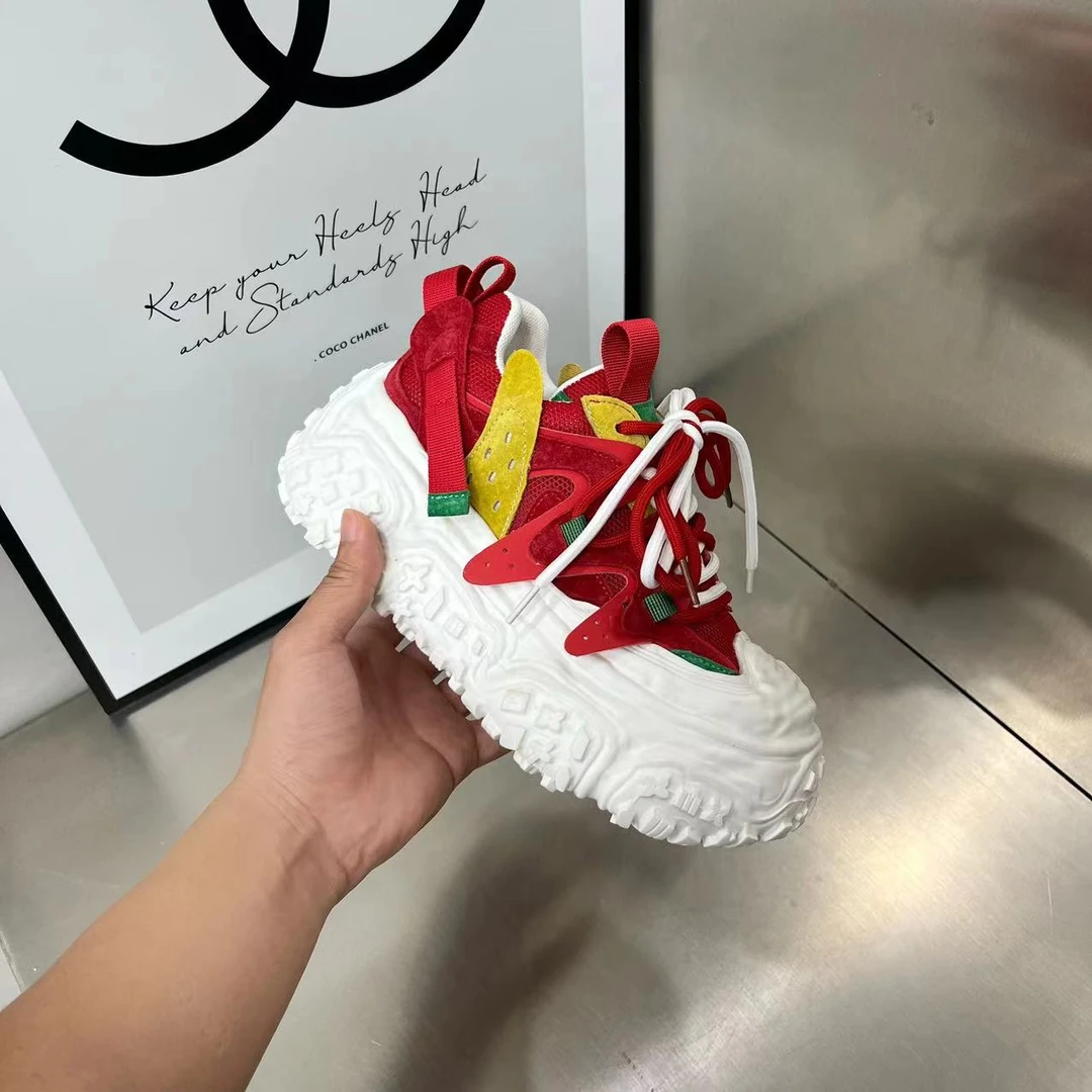 夏季溶解鞋时尚透气休闲百搭厚底网面073