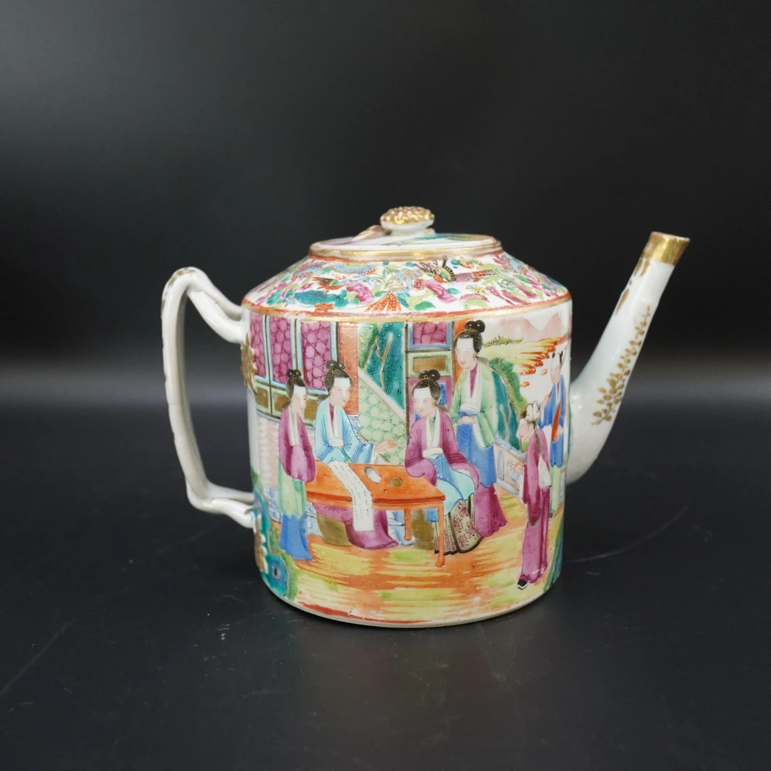 Lot.25090913清光绪广彩人物故事执壶 高：约15.6cm