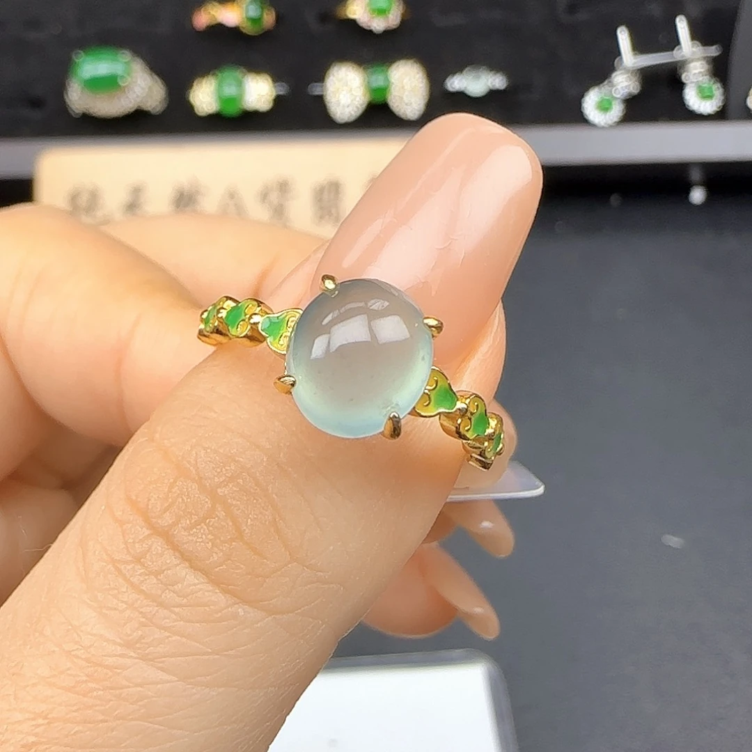 银S925镶嵌戒指翡翠