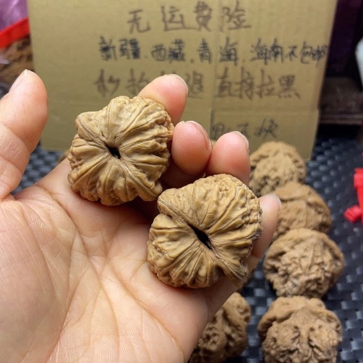 简***乐吊坠文玩核桃元宝有黄不退不换