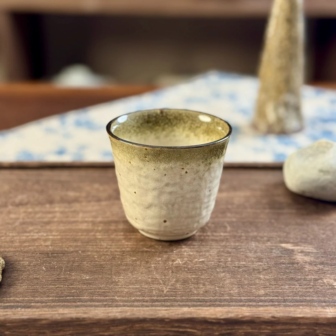 【绿琼】陶瓷无把杯小清新水杯粗陶手作复古侘寂风杯子茶杯饮料杯