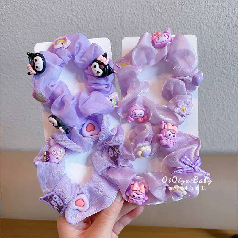 儿童库洛米丸子头大肠发圈头绳女童扎马尾皮筋女孩不伤发发绳头饰