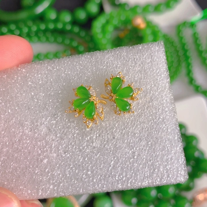 和田玉（碧玉）银S925镶嵌手链