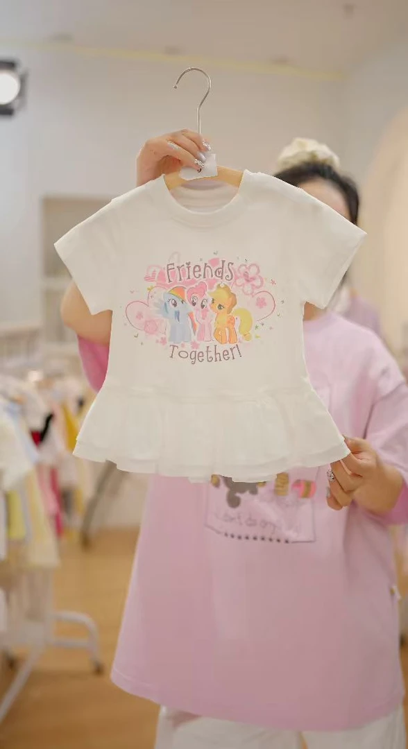 女童短袖T恤2025新款休闲儿童夏装休闲上衣小女孩夏季体恤潮C7757