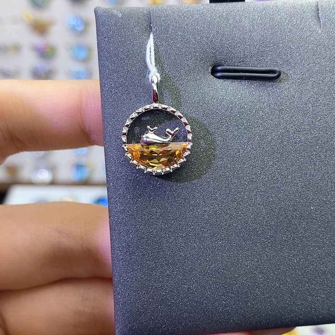吊坠(不含链)银S925镶嵌黄晶（不含证书）