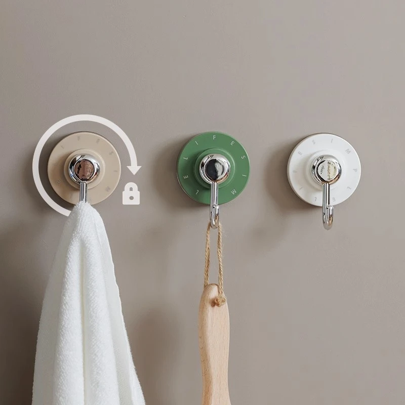 北欧吸盘挂钩马卡龙免打孔强力承重厨房浴室卫生间毛巾门后粘钩