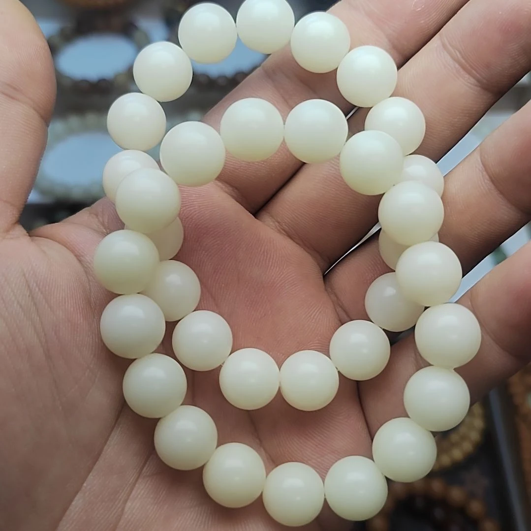 菩提根/象牙果吊坠白色正圆珠