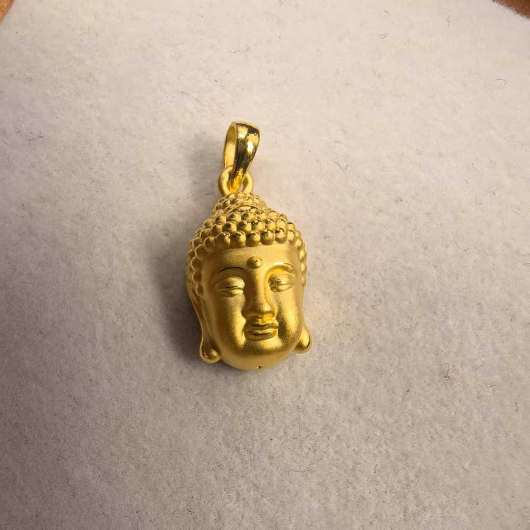 东翊饰集足金999佛头吊坠