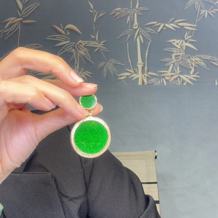 翡翠银S925镶嵌吊坠(不含链)特价