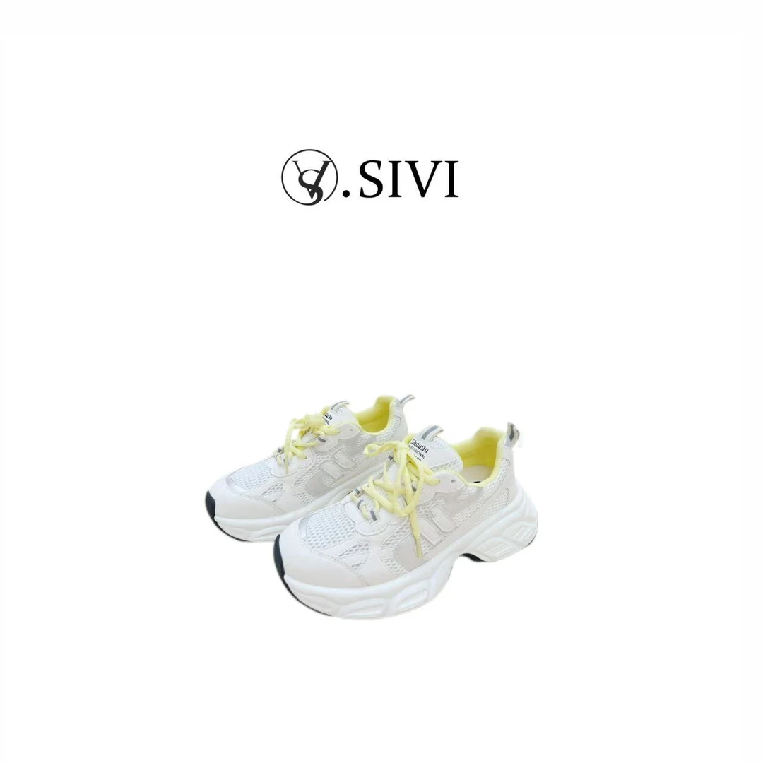 【熙薇品牌】厚底老爹鞋女款透气薄款鞋子女鞋白色增高运动鞋H2910
