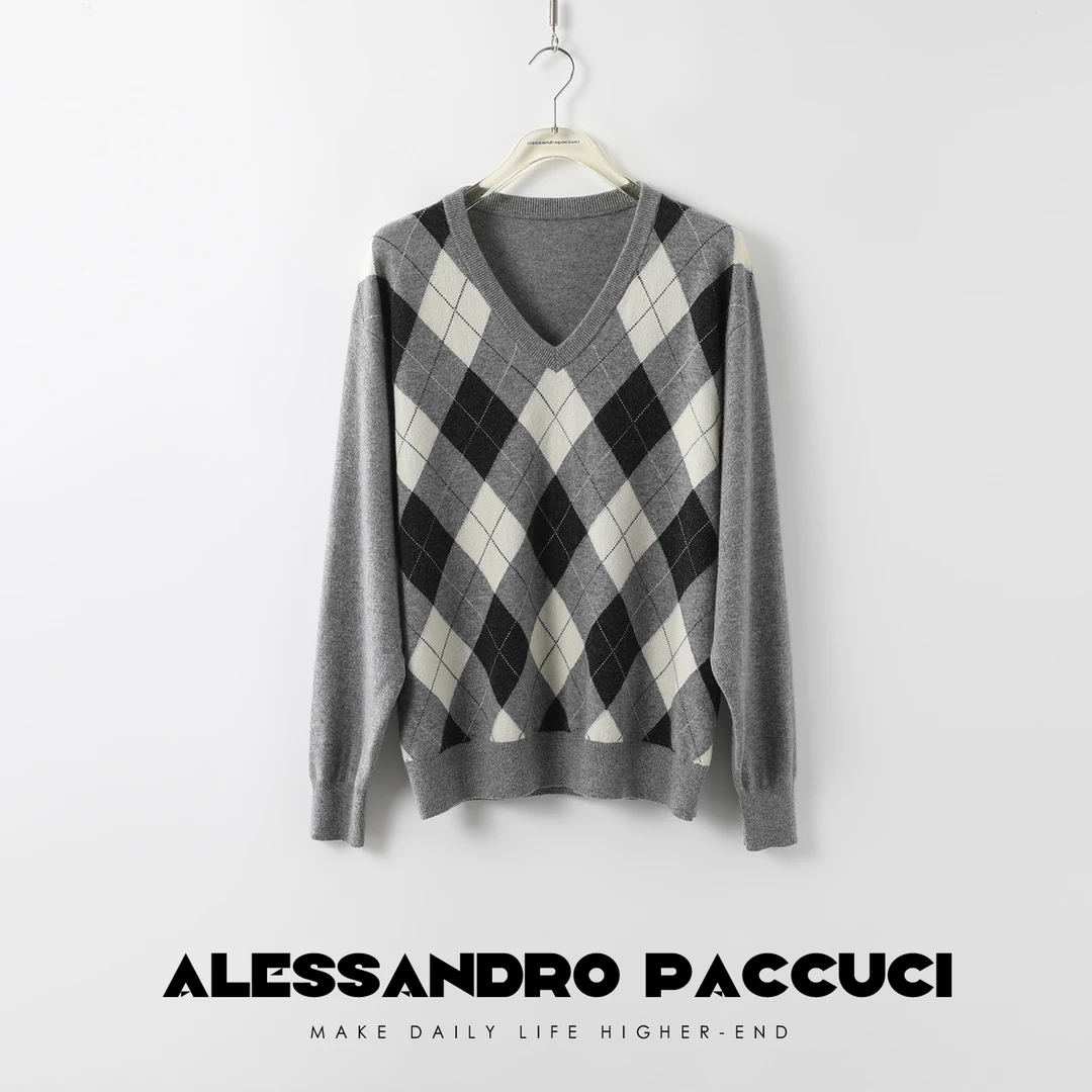 【孤品不退换】洛哥24545X云感1oo羊绒 stoll菱格时尚针织套头衫