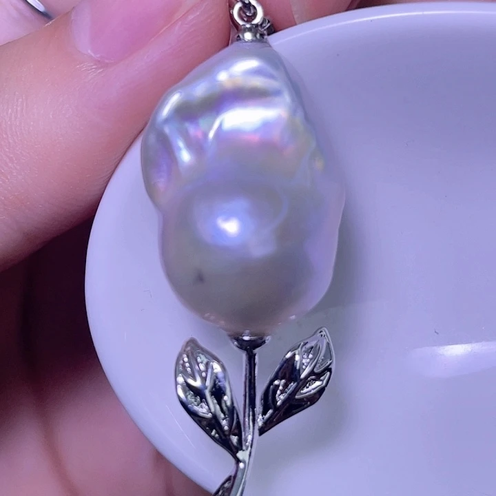 淡水珍珠银S925镶嵌颈饰66