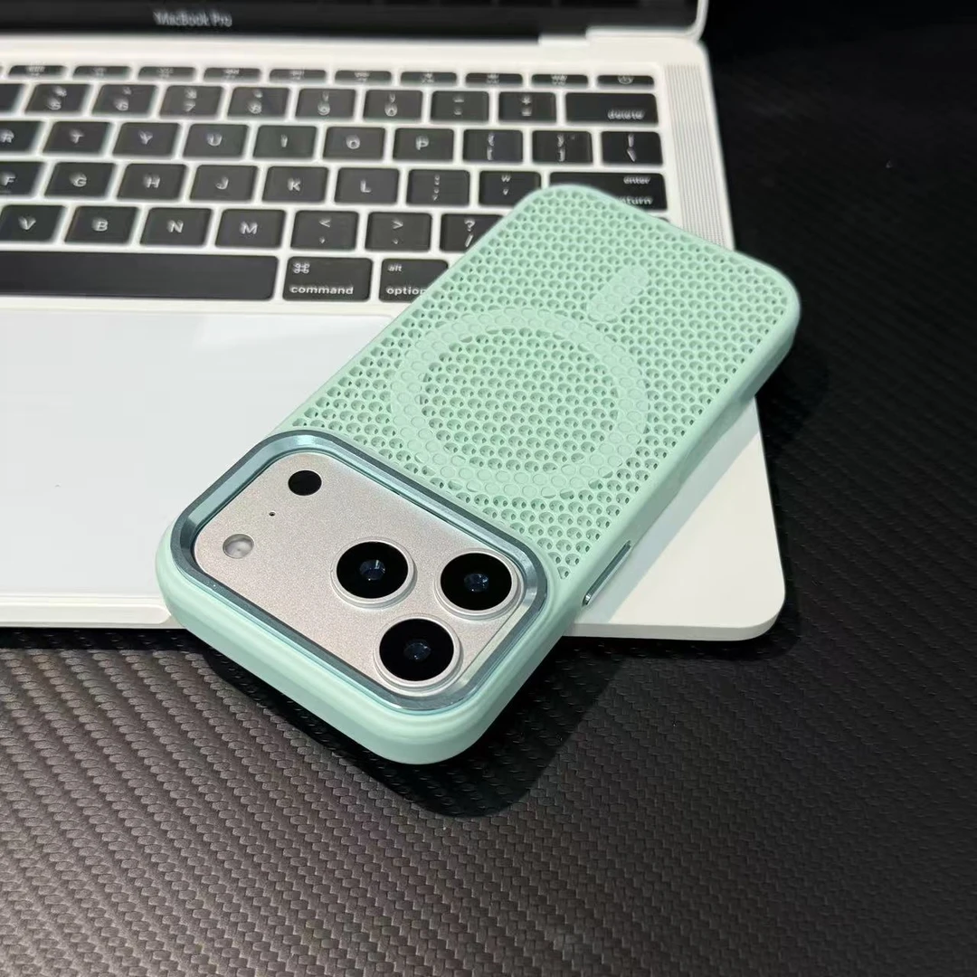 雅天立新款镂空蜂窝磁吸适用iPhone17/16promax手机壳苹果15/14套