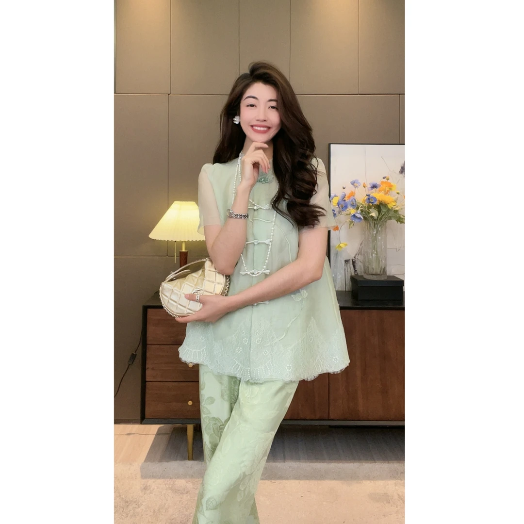 【N·COU】23夏新款【半寸月光】中式设计感套装-DY5859