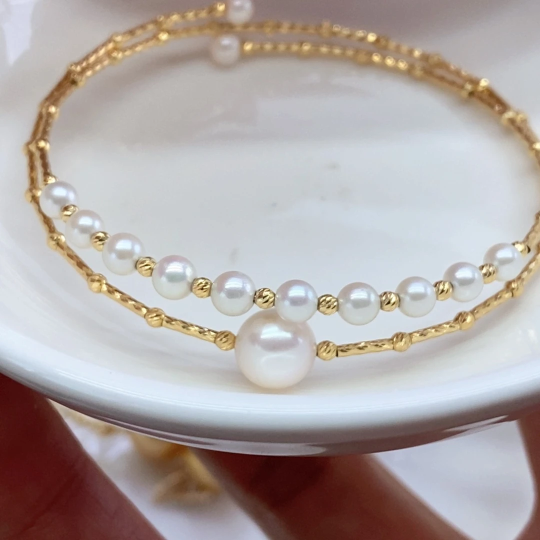 海水珍珠手镯18K金镶嵌