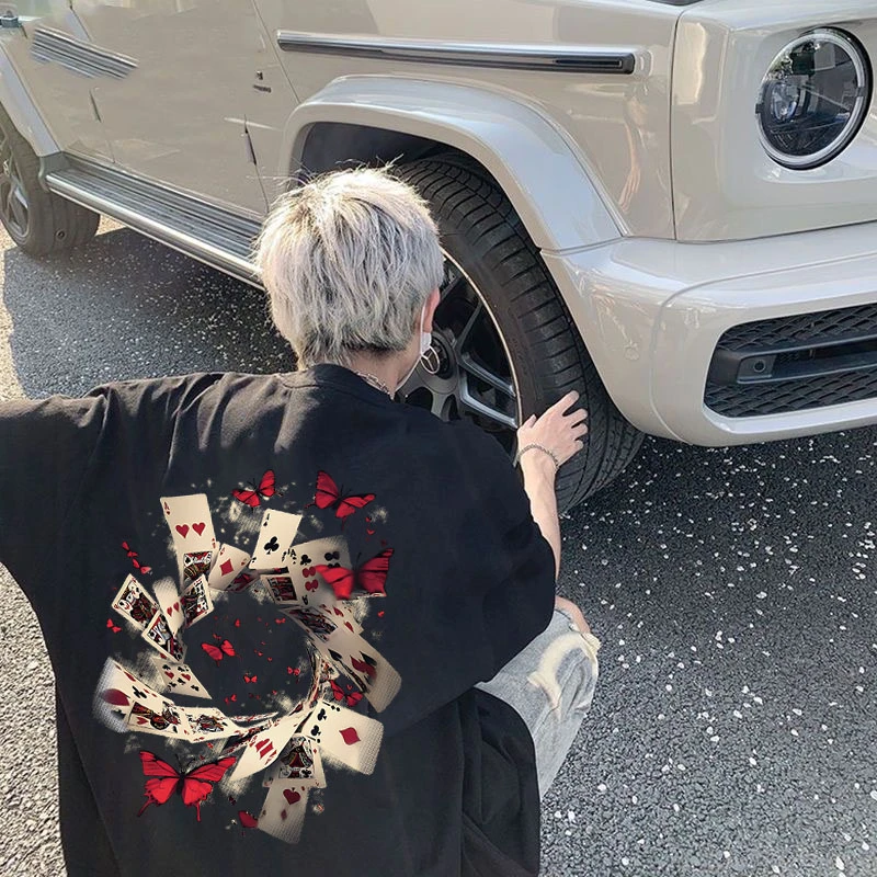 夏季纯棉短袖t恤男士新款潮牌宽松青少年学生潮流重磅半袖白上衣