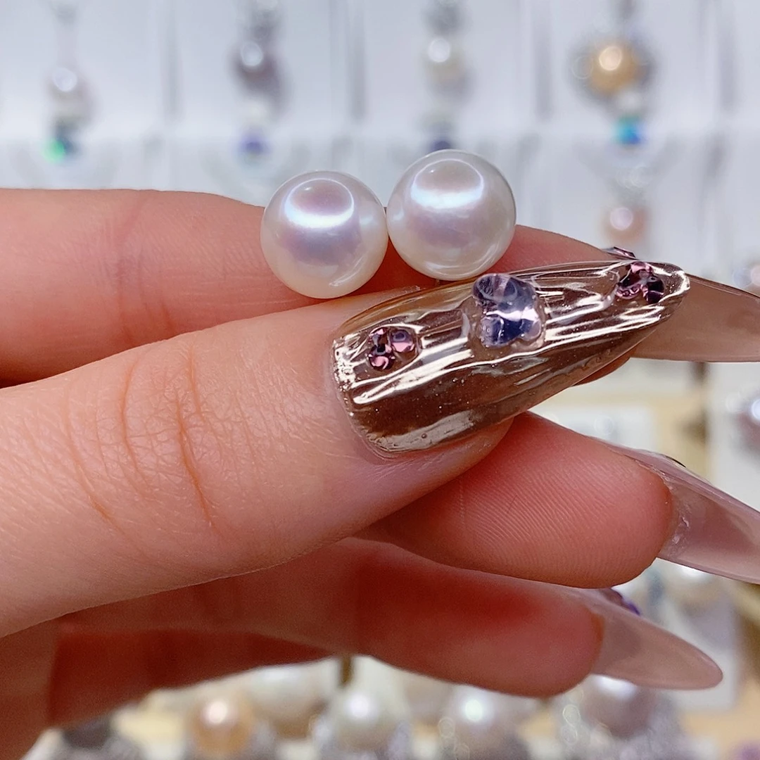 银S925镶嵌耳饰淡水珍珠