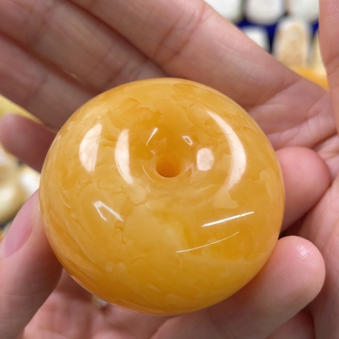 蜜蜡裸石未镶嵌琥珀蜜蜡平安扣吊坠