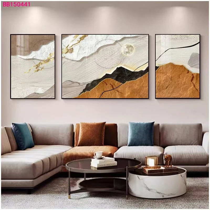【金山耀居】砂岩肌理画沙发背景墙温馨新中式装饰挂画