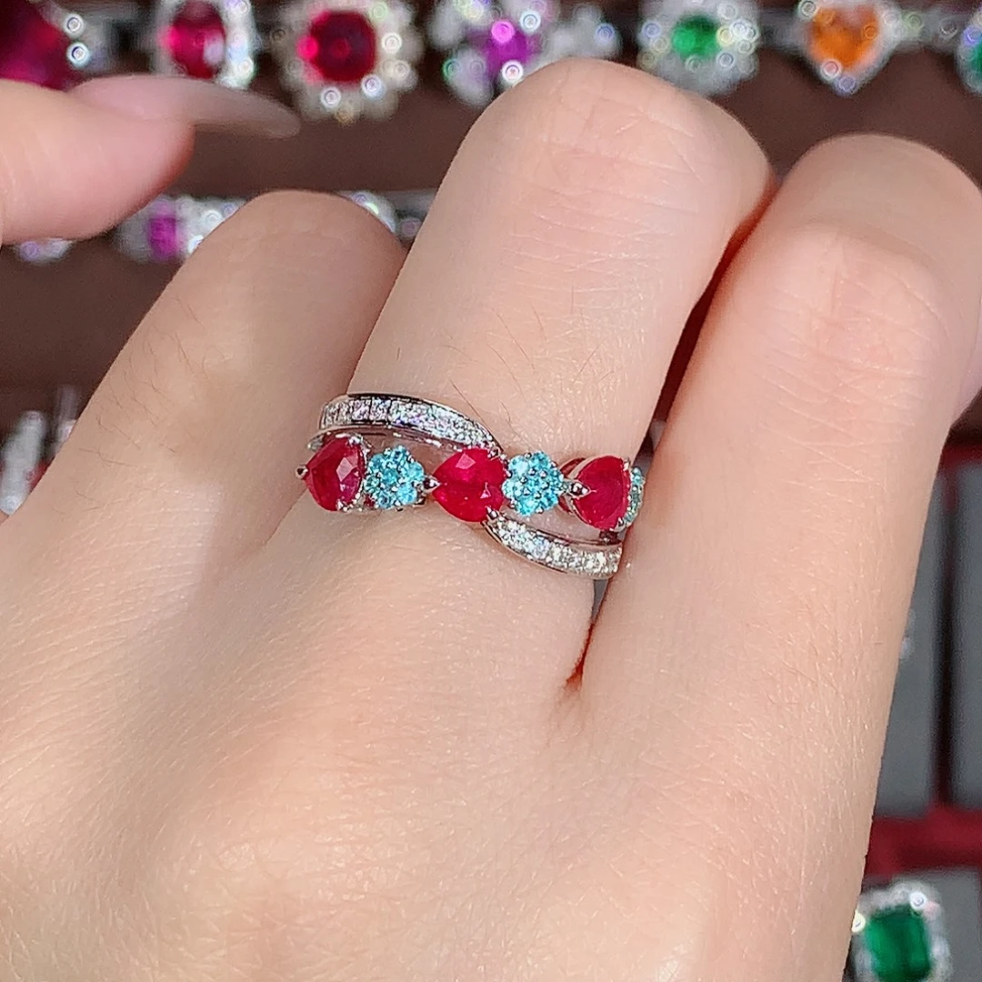 18K金镶嵌红宝石戒指1.29ct/天然宝石/七天无理由