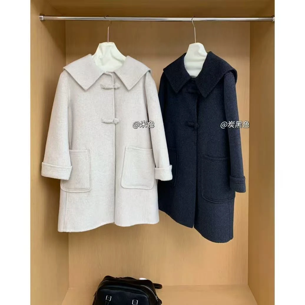 小孟~韩版翻领显洋气款秋冬季羊毛毛呢外套