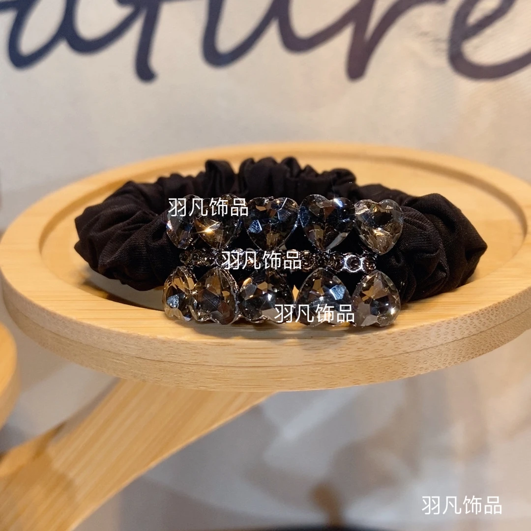 羽凡2549百搭发绳欧美风原创设计编织发圈气质简约黑色日韩高弹力