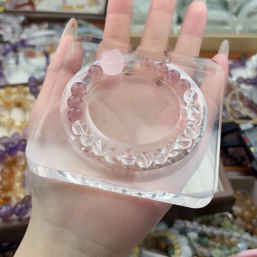 烟晶手链银S925镶嵌好