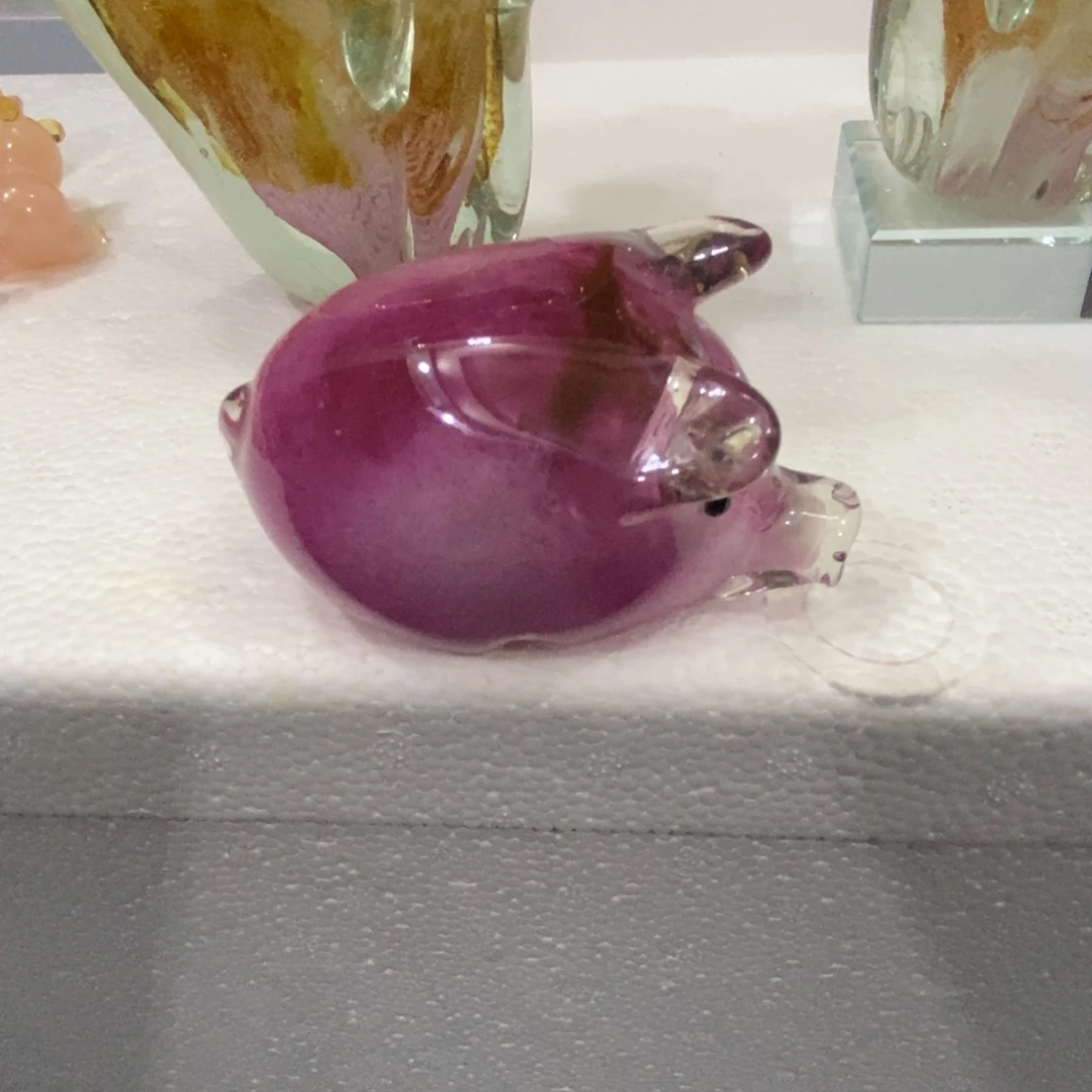 琉璃金红色小猪一个