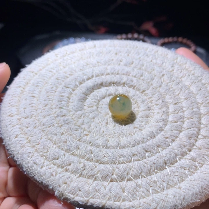 散珠翡翠天然缅甸A货翡翠卡11.84 沙滩沐浴意境