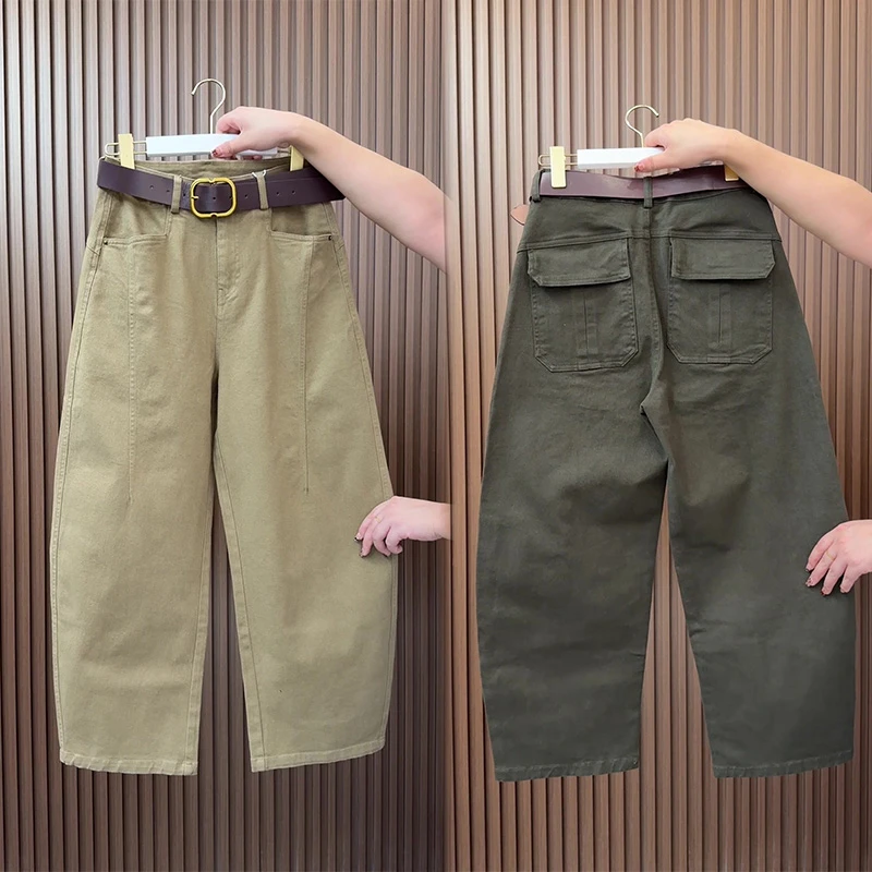 欧货秋季新款休闲裤女哈伦阔腿裤宽松显瘦弯刀裤时尚百搭工装裤潮