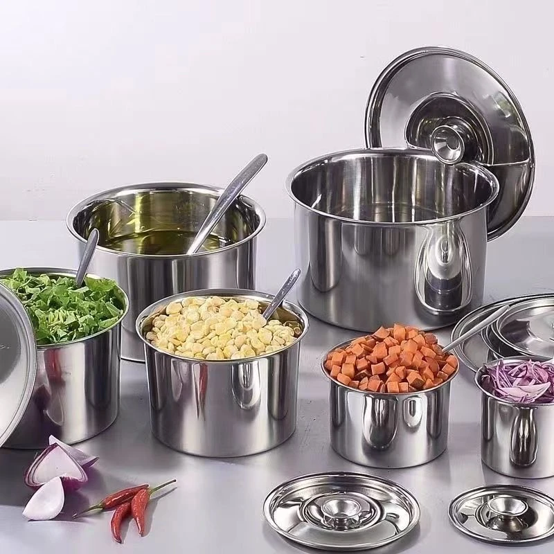 6不锈钢盐罐厨房用调味盒大容量调味罐悬挂式调料盒食堂调料罐