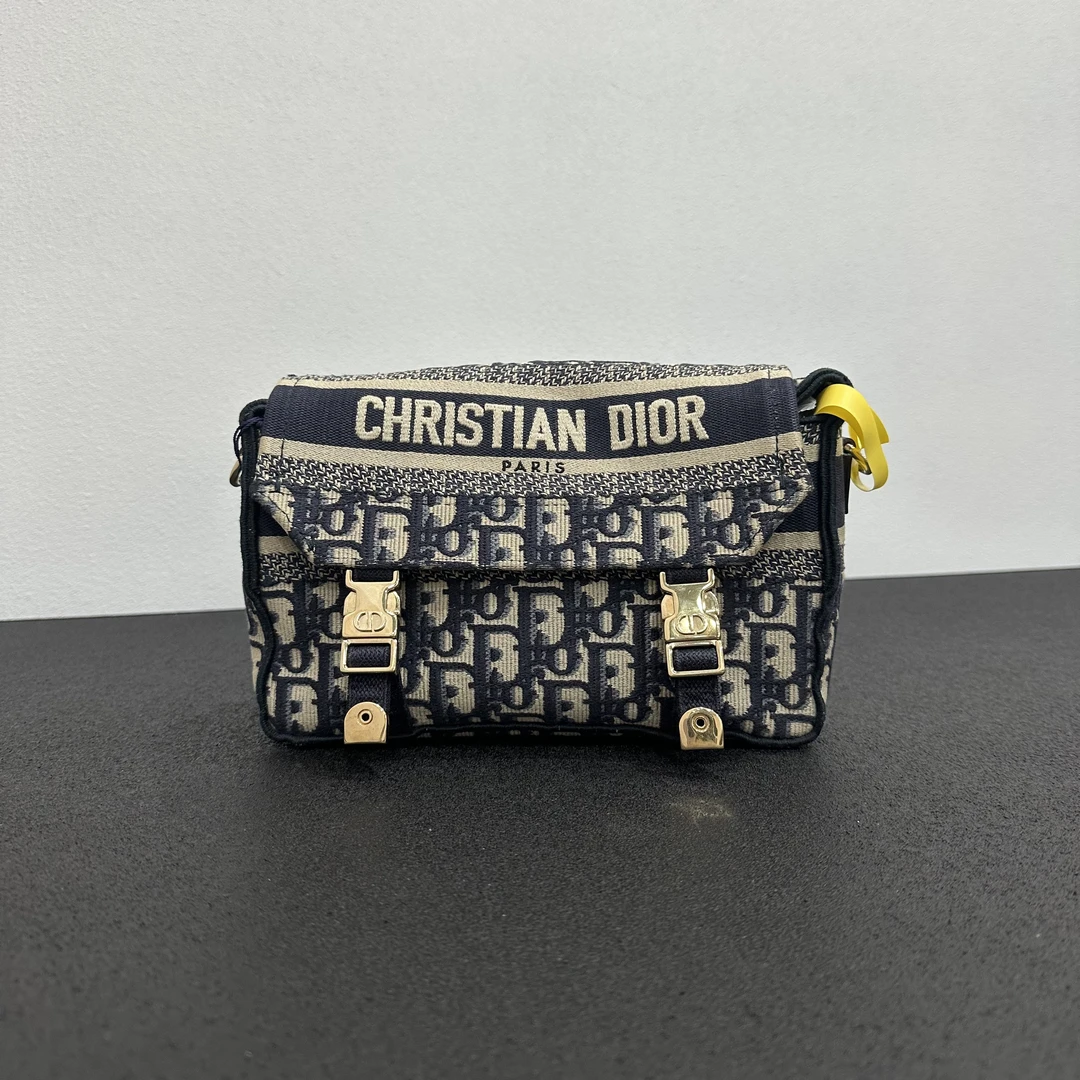 未使用 DIOR/迪奥 壹所奢品/camp老花邮差 小号 单肩斜挎包 海