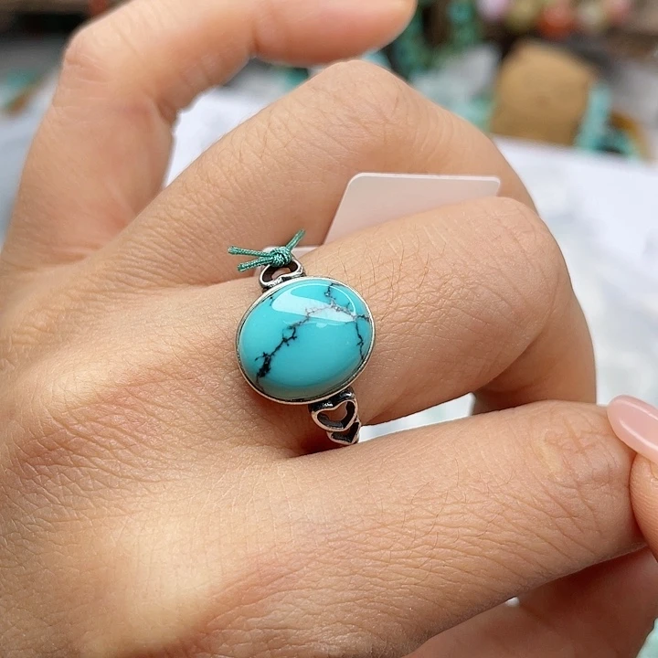 绿松石珠宝奇石银S925镶嵌