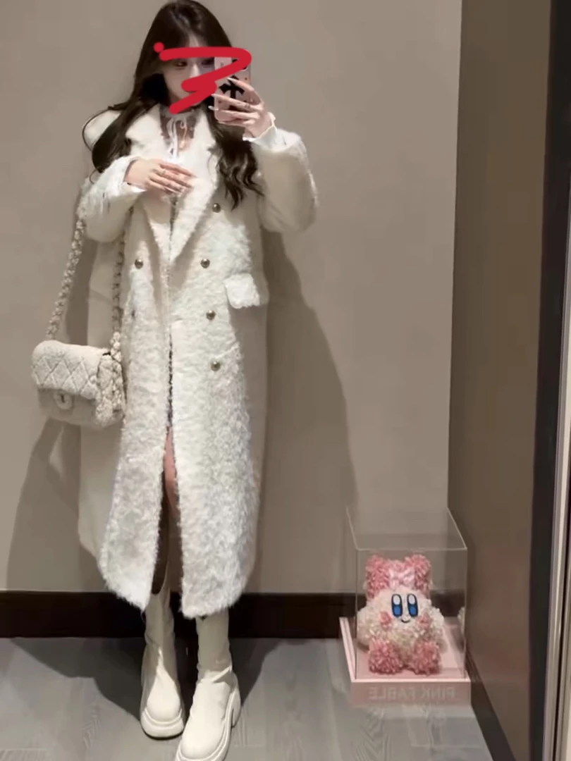 网络爆款冬秋卷卷毛大衣外套