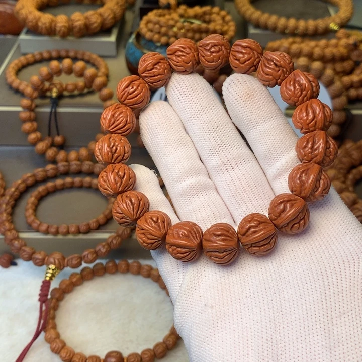 ο***◤手串桃核秦岭龙纹