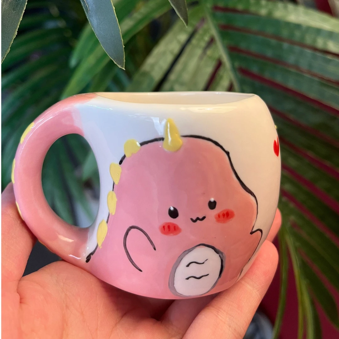 粉色小象杯子咖啡杯马克杯