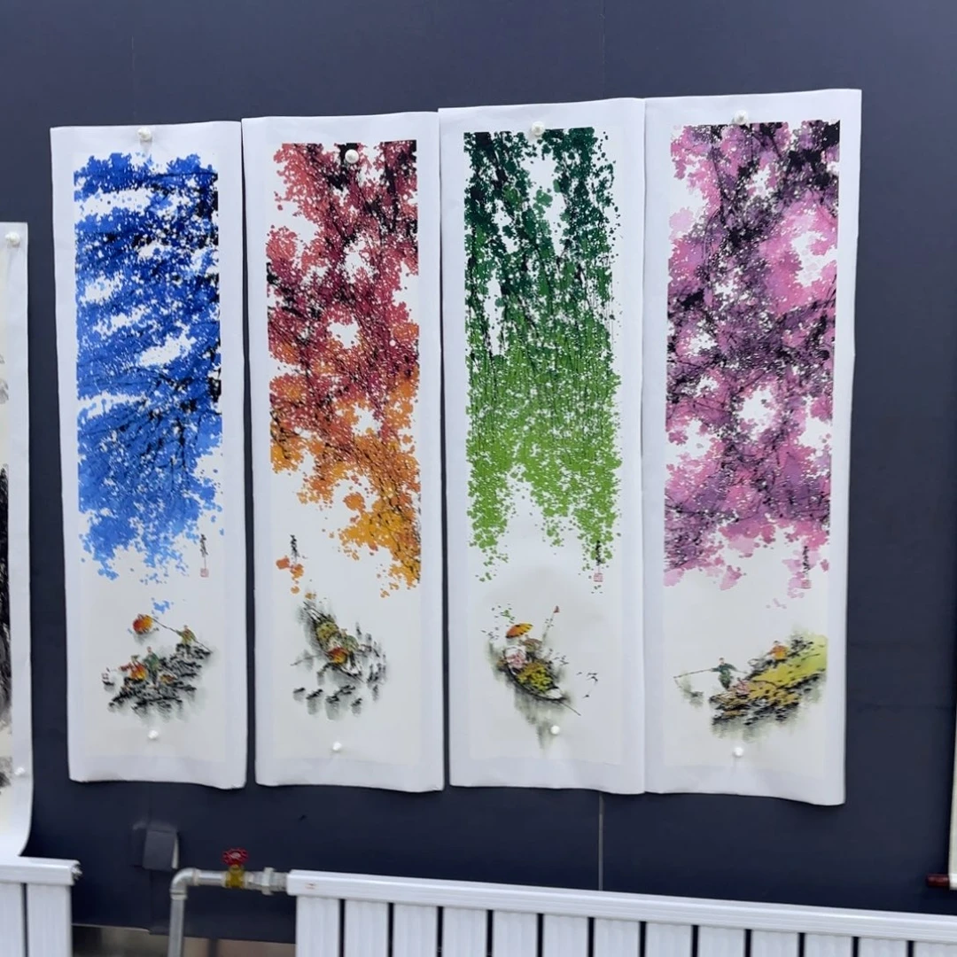 国画杨世华四条屏艺