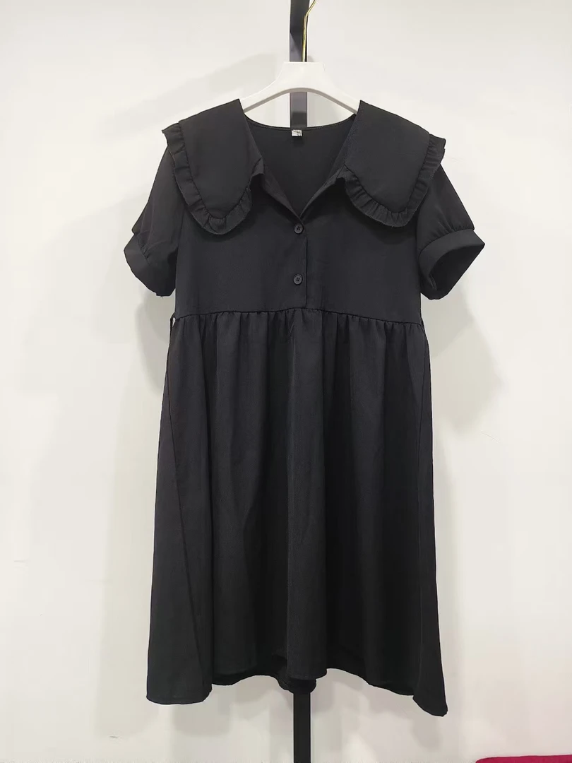 W346 大领子花边休闲连衣裙 默认微瑕 无运费险 接受不了勿拍