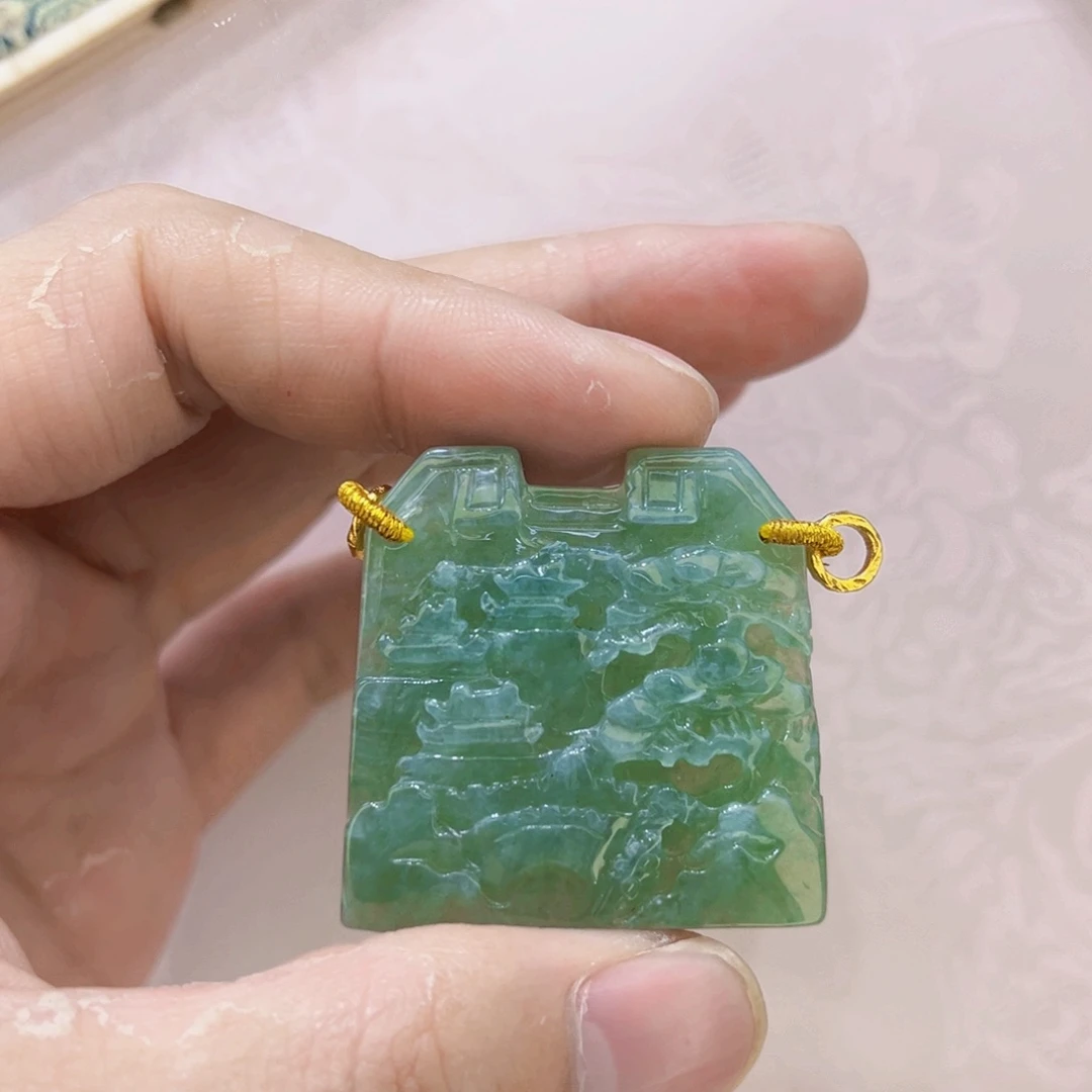 翡翠合金吊坠(赠链)代编织