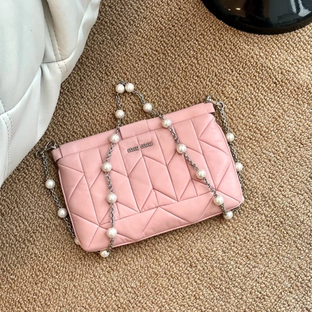 95新 MIU MIU/缪缪 格纹相机包