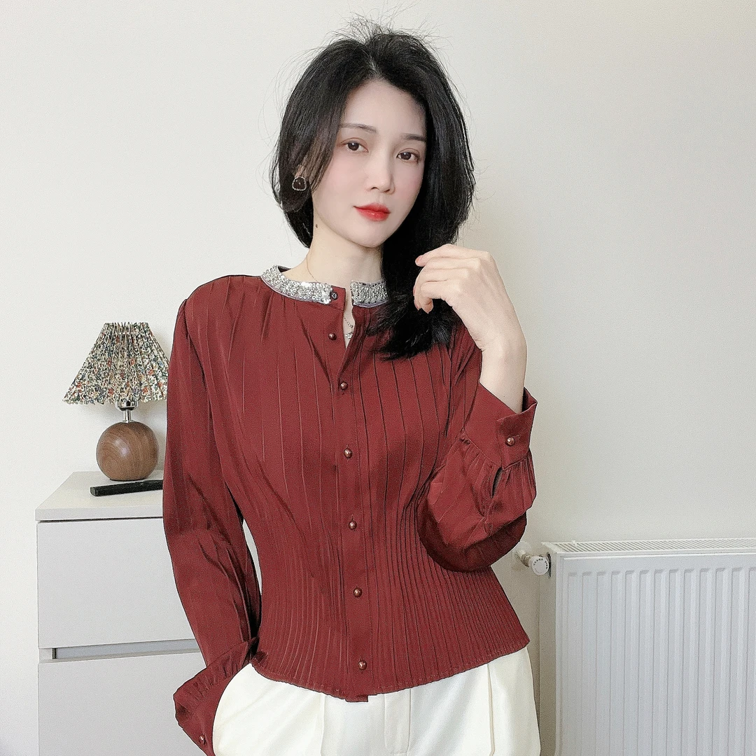 高级感气质百搭长袖衬衫女春夏新款时尚显瘦衬衣