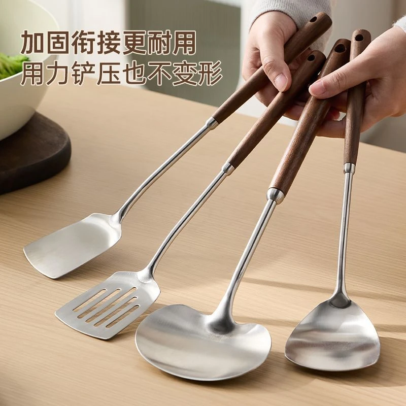 #64铲子炒菜家用加厚长柄加长不锈钢锅防烫菜铲厨师厨房用菜勺